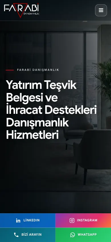 Farabi Danışmanlık web sitesi mobil görünümü