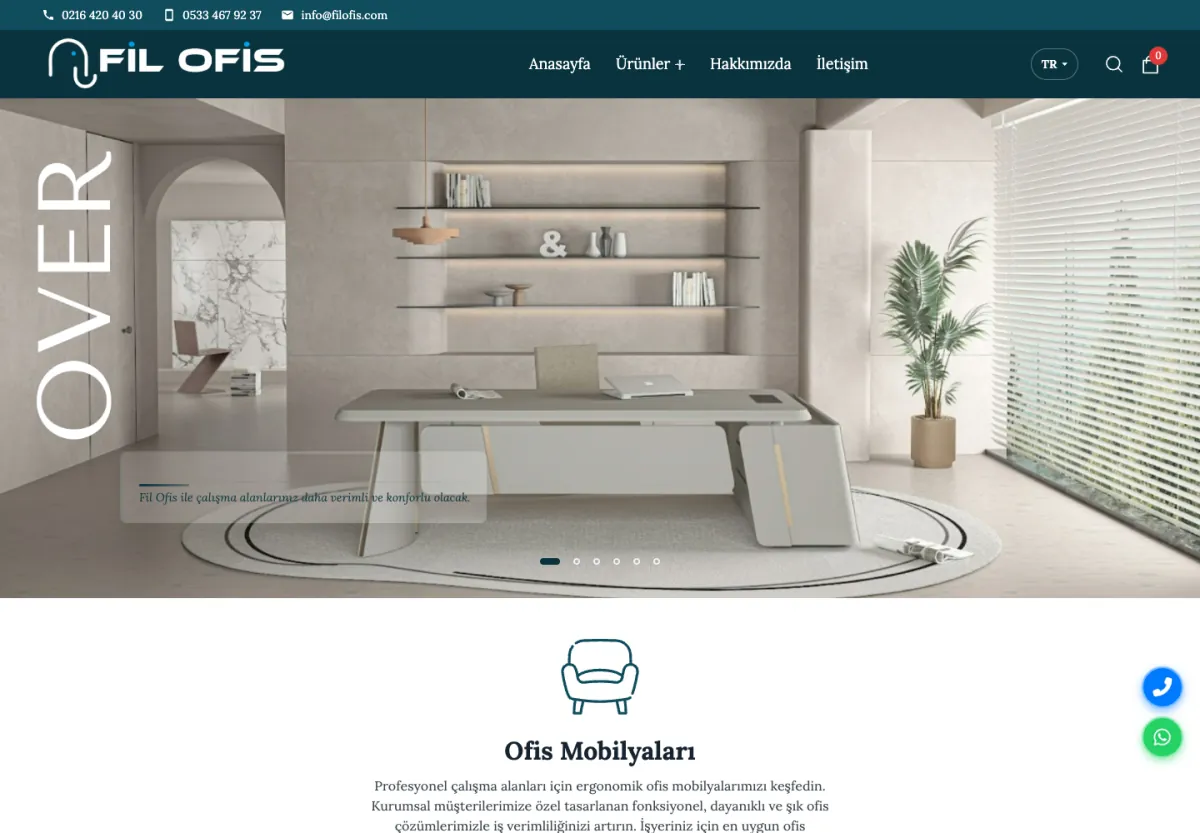 Fil Ofis web sitesi masaüstü görünümü