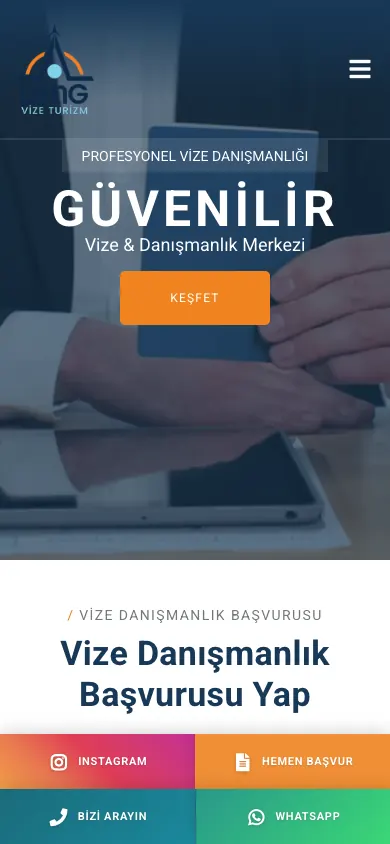 Long Vize web sitesi mobil görünümü